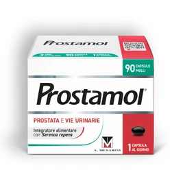 Prostamol 90 Capsule Molli - Integratore Alimentare a base di Serenoa repens (320 mg) per la Funzionalità della Prostata e delle Vie Urinarie. Senza Glutine.