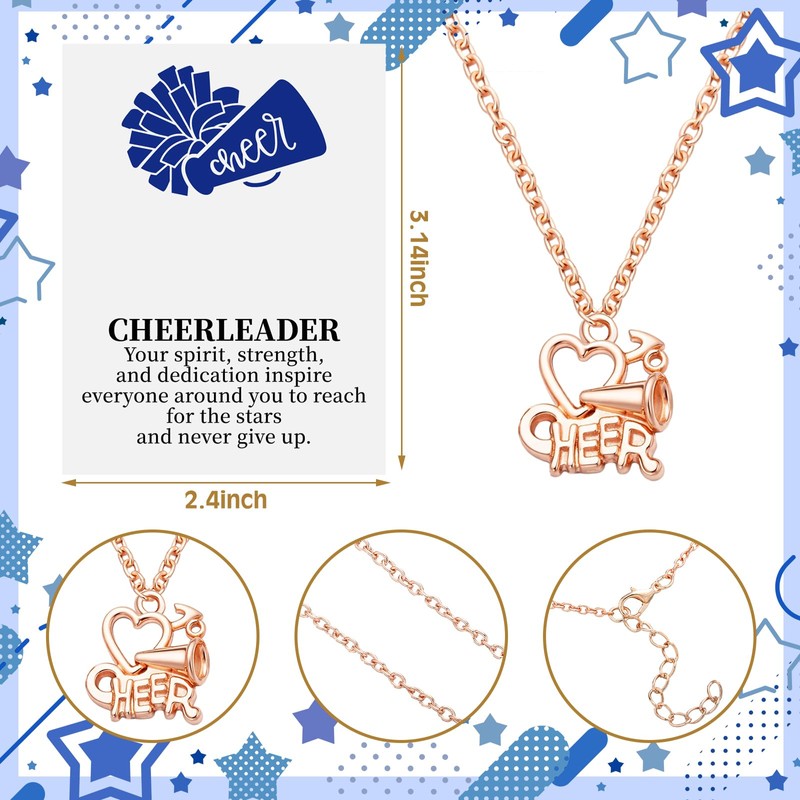 Liliaafar 24 Sets Cheerleader Necklace Gifts Bulk with Card,Blue