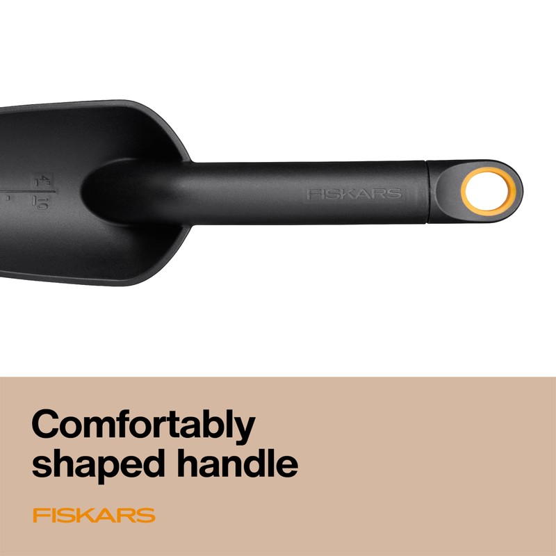 Fiskars Eco Trowel with Curved Spade, Ergonomic Handle, UV Resistance,