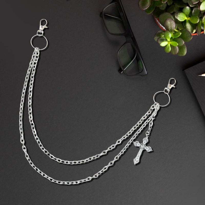 loghohu Wallet Chain Pants Chain for Women Men Double Cross
