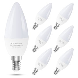 GOSCHE E12 Led Ceiling Fan Light Bulbs, 6W B11 Led Bulb Replace 60 Watts Incandescent, 550 LM, 2700K Warm White, Type B Light Bulb for Chandelier Lamp, Non-Dimmable Candle Lightbulbs,6-Pack