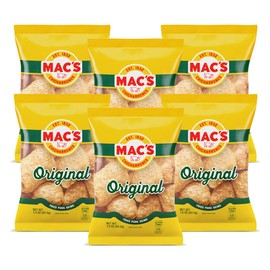 Mac's Crunchy Chicharrones, Low Carb, Keto Friendly Snack (Original, 5 Ounce, Pack of 6)