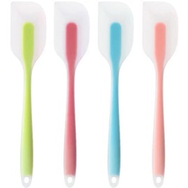 Kit 4 pzs Espátula Miserable Silicón, Espátulas Flexibles, Accesorios para Cocina, Manijas Antideslizantes son Fáciles de Almacenar, Perfecto para Utensilios Reposteria,Hornear, Batir Crema y Pasteles