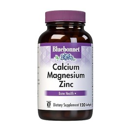 Bluebonnet Nutricin Calcio Magnesio Zinc Plus Vitamina D3, 1000 mg de Calcio, 500 mg de Magnesio y 15 mg de Zinc, 400UI de Vitamina D3, Para Huesos...
