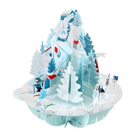 SANTORO Pirouette, Christmas 3D Pop Up Greeting Card - Winter Wonderland - For Kids, For Family, Christmas, Festive, Ski, Snowboard, Sledge