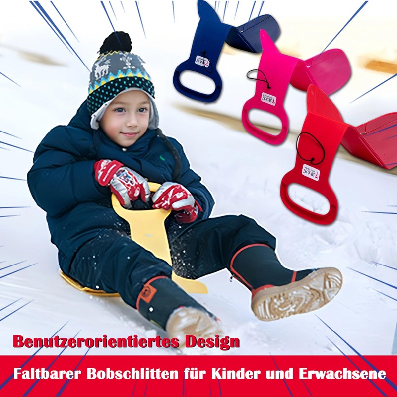 Foldable pop slider, lightweight and portable bob sledge for children