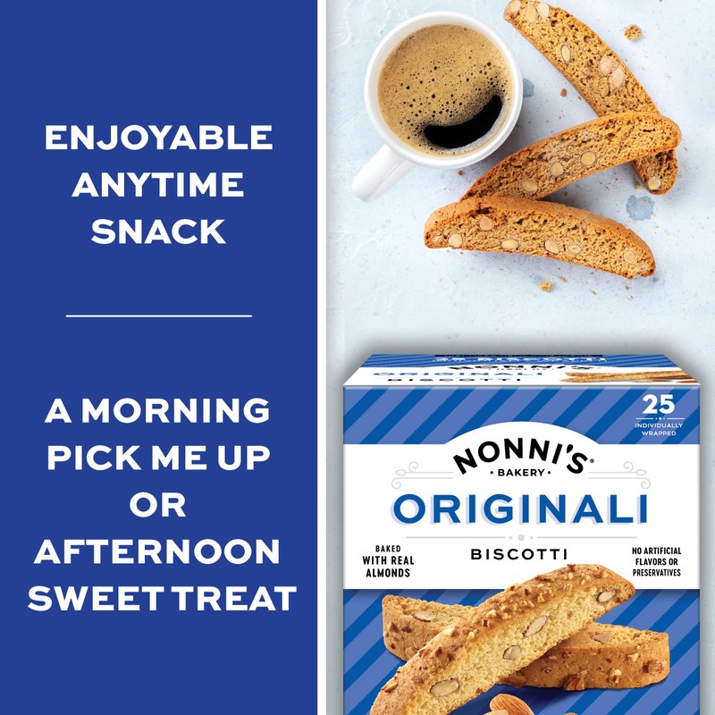 Nonni's Biscotti Value Pack, Originali Classic Almond, 25 Count, 1.1