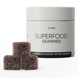 Cured 20-in-1 Superfood Multivitamin for Men & Women with Super Greens & Veggies | Vitamins/Gummy Supplement to Support Energy & Gut Health for Women & Men | 100% Vegan & All-Natural | 30 Day Supply