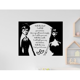 with This Hand I Will Lift Your Sorrows Your Cup Will Never be Empty Corpse Bride Inspired Positive Affirmation Vinyl Wall Sticker Motivational Vinyl Wall Mural Lettering Decal