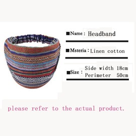 Andy's Orchids 3Pcs Wide Head Wrap, Boho Headband, Turban Hair Scarf, Elastic Hair Bands, Striped Fabric Cotton Hairbands