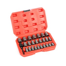 Screw Extractor Set, 27 PCS 3/8" Inch Drive Easy Out Bolt Extractor Set Multi-Spline, for Removing Broken Studs, Bolts, Screws