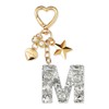 ZVRSUA Keyring Letter, Cute Key Fob Glitter Rhinestone Teenager Girls,