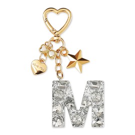 ZVRSUA Keyring Letter, Cute Key Fob Glitter Rhinestone Teenager Girls, Key Ring Name, Handbag Pendant, Bag Charms, Pendant, Keychain Initial, Gifts, silver