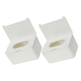 2pcs Wet Tissue Box Wipes Wipe Holder Wipes Holder Wipe Dispenser Wipes Dispenser Wipe Containers Refillable Wipe Case Wipes Container Refillable Wipes Case White Plastic Hohopeti
