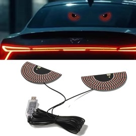 Blueshyhall Devil Eyes LED Car Sign Light for Front Back Windshield, Ambient Lighting USB Plug Play Dynamic Rear Display Funny Blink Demon Eye Lights, Red