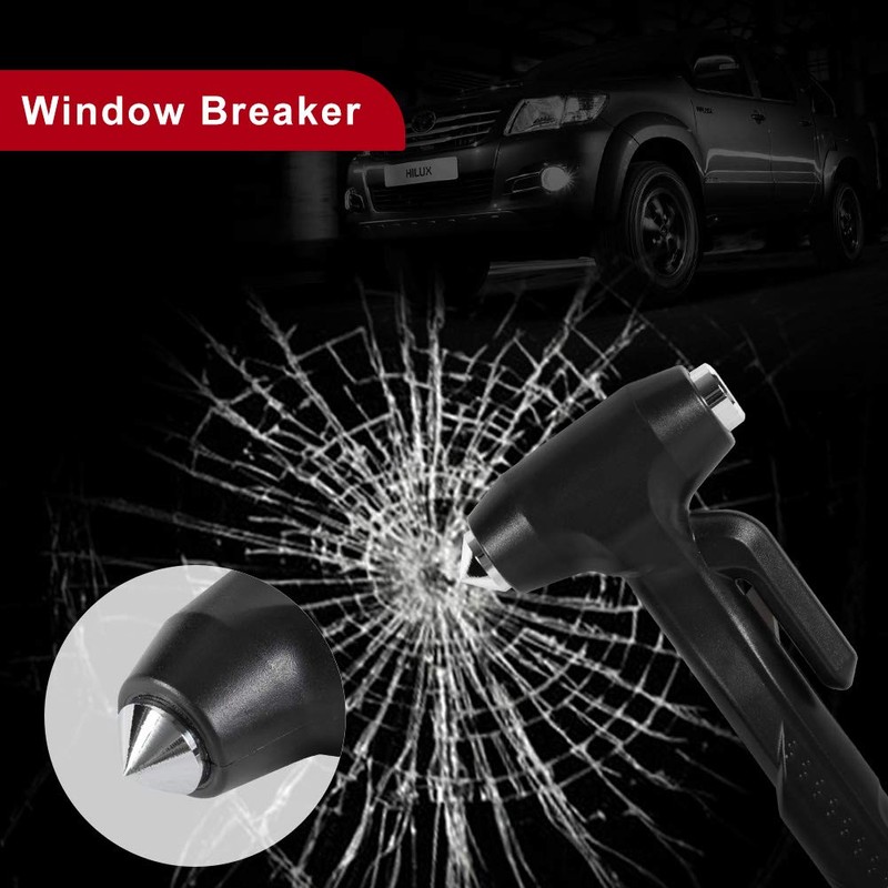 MOTORBUDDY 2-Pack Car Safety Hammer, 3-in-1 Auto Emergency Escape Hammer