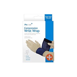 Adjustable Compression Wrist Wrap - Support for Strains and Injuries with Custom Fit (Compression Wrist Wrap, One Size Fits All)
