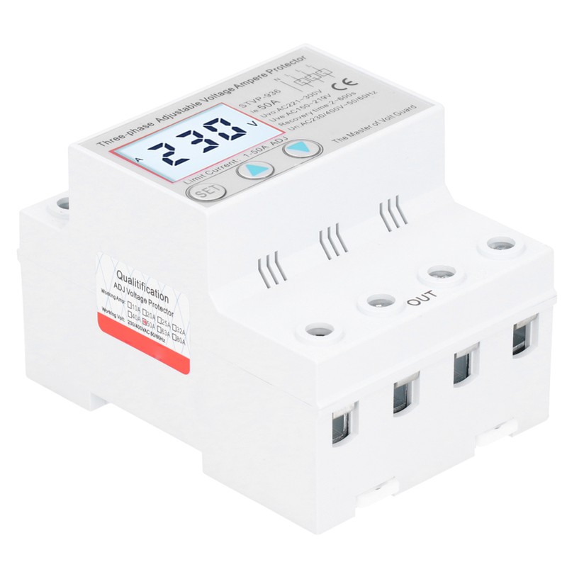 Adjustable Voltage Protector 3Phase LCD Multifunctional SelfResetting STVP936 230v 400V