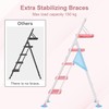 BONTEC 4-Step Ladder, 400lbs Max Load, Folding Step Stool with