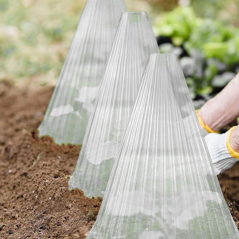 20Pcs Garden Cloche Frost Protection Transparent Rectangular Reusable Cloche Plant