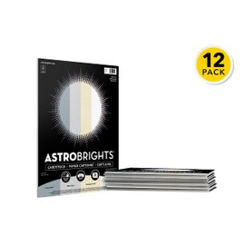 Astrobrights Colored Cardstock, 8.5" x 11", 65 lb/176 gsm, "Metallic" 4-Color Assortment, 12 Individual Packs of 24 Metallic Sheets - 288 Sheets in Total, (91519)