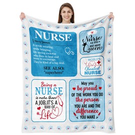 Ekpvgit Best Nurse Gifts for Women Blanket 50"x60", Rn Gifts for Nurses Female, Nurse Practitioner Christmas Appreciation Graduation Gifts Idea