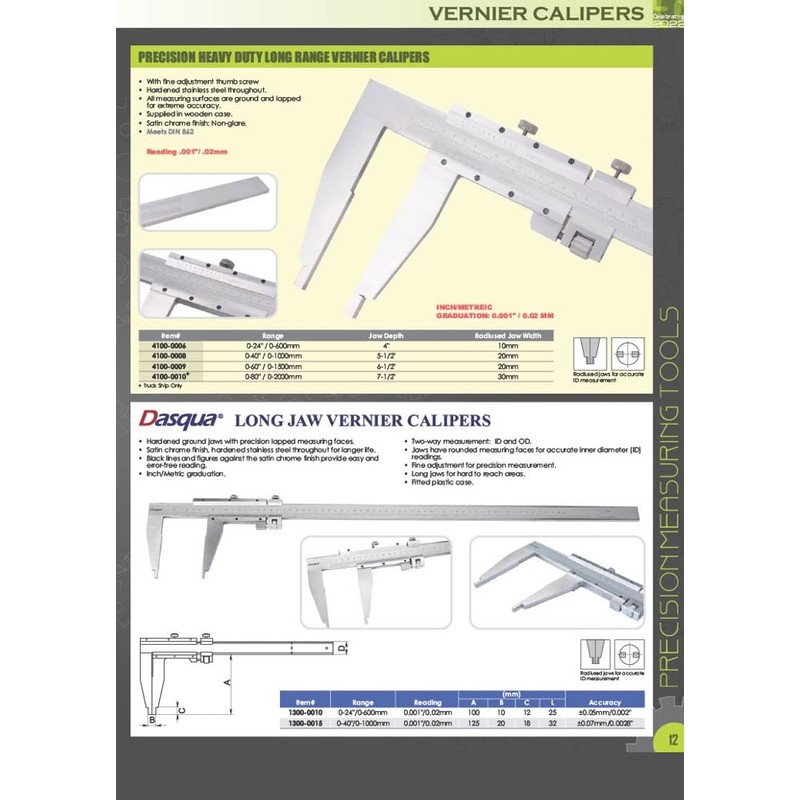 Dasqua 1490-7005 0-150Mm / 0-6" Stainless Steel Vernier Caliper with