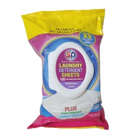 S2O Science Meets Clean 100Ct Laundry Sheet Pouch, Wildflowers