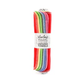 Marley's Monsters UNpaper Towels - 12 Count roll, Reusable Paper Towels Cotton, Tree Free (Rainbow)