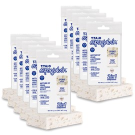 T.Taio Esponjabon Mother of Pearl Soap Sponge - Cleansing Shower Scrubber - Cleaning Bath Wash Scrub - Oil Removal - Massage & Lather Foot, Elbow, & Face - Bathroom Accessories - Fresh Scent (10-pack)