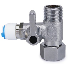 smardy V004 Shut-off Valve T-piece 3/8 x 3/8 x 1/4 Inch Water Connection Fridge Quick Adapter for Connecting 2 Devices