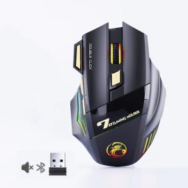 Mouse Gamer 7 Botones Inalámbrico Luz Rgb 3200dpi Recargable