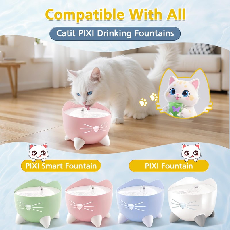 25pcs cat Filters Compatible with catit pixi Water Fountain Filter