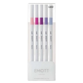 Emott Fineliner Pen Set #7, Floral Color, 5-Colors, Assorted