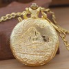 LED Gold Right Locomotive Len's Quartz Men's Pocket Watch, Arabic