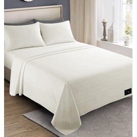 Grounding Sheets, Grounding Flat Sheets with 95% Nature Cotton+ 5% Silver Fiber - High Conductivity with Grounding Cord, Grounding Keep Good Sleep, Natural Healthy(California King-whiite)