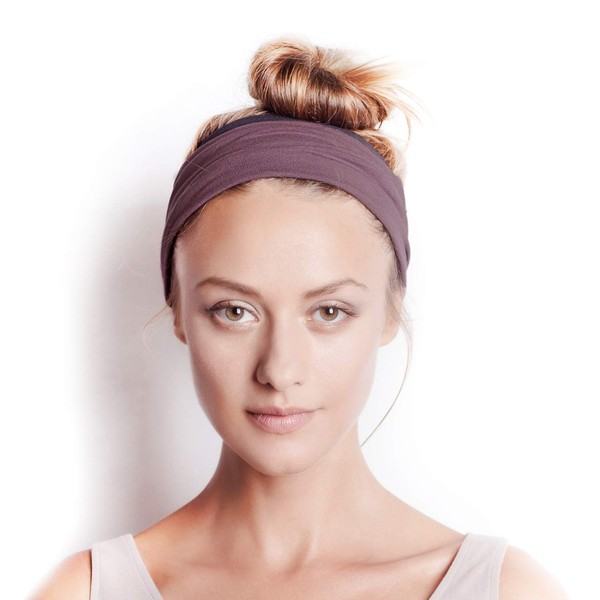 BLOM Original Headbands for Women Wear for Yoga, Fashion, Working Out, Travel or Running Multi Style Design for Hair Styling Active Living Wear Wide ( Original Size, Winter Dusk & Charcoal )