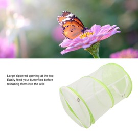 Zerodis Jaula para Hábitat de Mariposas, Jaula de Malla para Mariposas, Jaula de Malla para Insectos Plegable Gigante, Recinto Portátil Transparente para Hábitat de Mariposas con (M