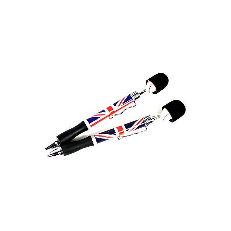 Soldier Head Pens - Set of 2 Union Jack Metal