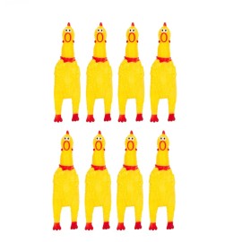 Unbranded 4/8/12/20 Pc of Small Squeaky Rubber Chicken Chew Toy with Playful Squeeze Sound - 8 Pcs