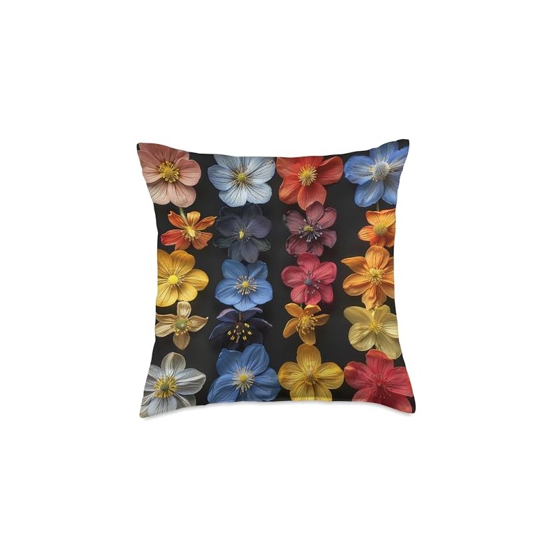 Epimedium Flower Pattern Graphic Throw Pillow