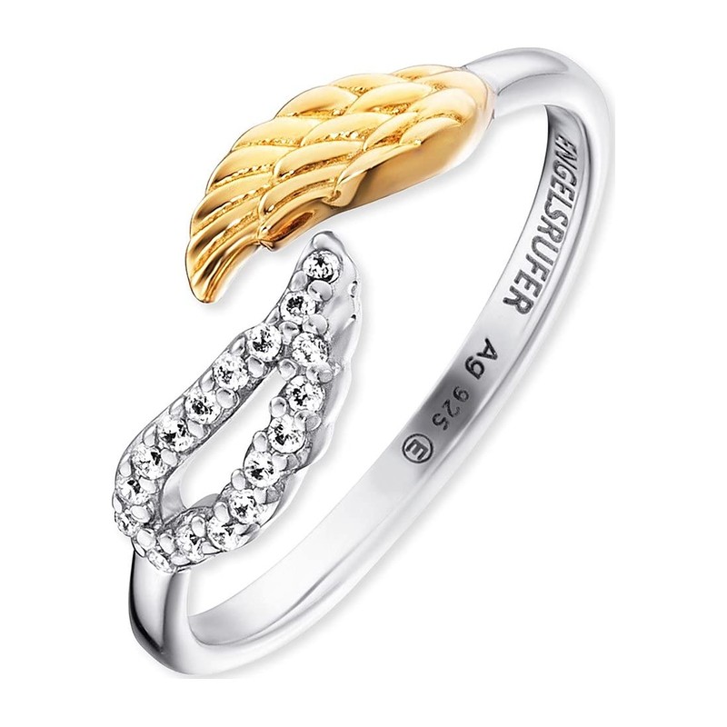 Engelsrufer ERR-TWINWING-ZI-G Women's Ring 925 Sterling Silver with Gold Coloured