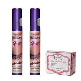 Prosa 4 en 1  2 Pack Mascara Pestaas Rimel Varios Modelos  1 Jabn 50g La Artesanal (Maxi-Volumen)                                                     