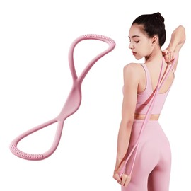 Joyoyoo Stretch Band, Fitness Band, Training Tube, Made of Durable TPR Material, Training Tube, Relieve Stiff Shoulders, Strength Training, Stretching, Yoga (Pink)