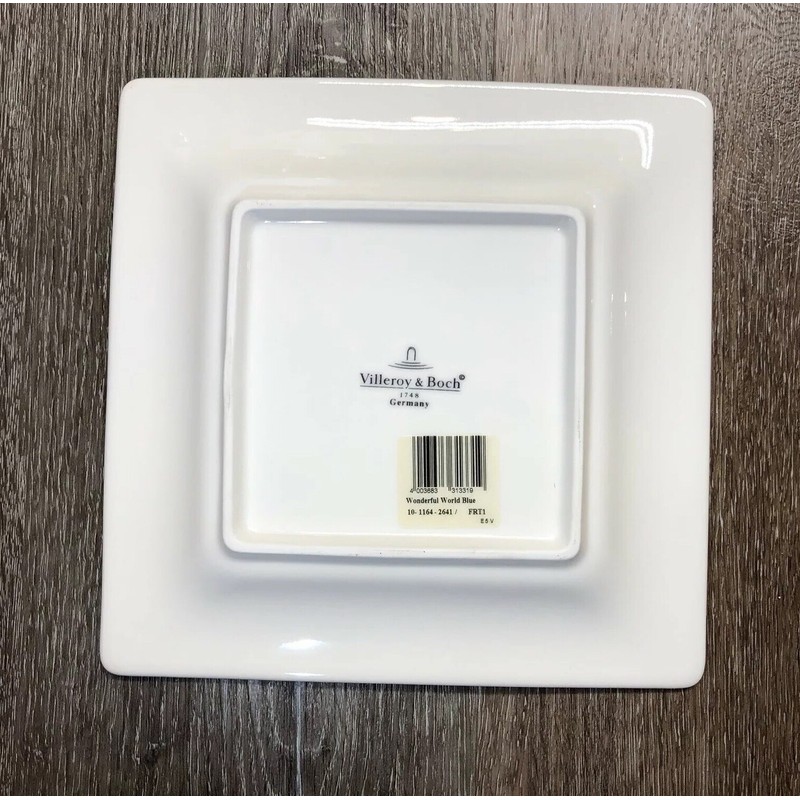 Villeroy & Boch Wonderful World Blue Square Salad Plate ~new~