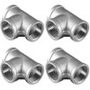 JoyTube 1/8" Female NPT Tee Adapter Cast Pipe Fitting Stainless