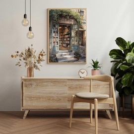 Libros, arte artístico, lienzo de pared, libros florales vintage, impresos, librería, cartel, biblioteca, botánica, arte, decoración de pared, para el hogar, escuela, dormitorio, biblioteca, lectura,