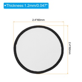 PATIKIL Sublimation Blank Patches Fabric Round Iron-on Repair Blank Patches for Hat Caps Clothes Shoes Bags Backpacks DIY Crafts, 10 Pcs, White, 2.4"