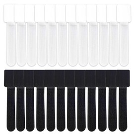 24 pcs Cable Ties, Black and White Self-Adhesive No Drill Anti Tip Adhesive Safety Under Desk Cord Management for Home and Office Stand Accessories (24)