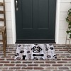Nintydays Door Mat Dog Bones Paws Footprint Cartoon Recessed Area
